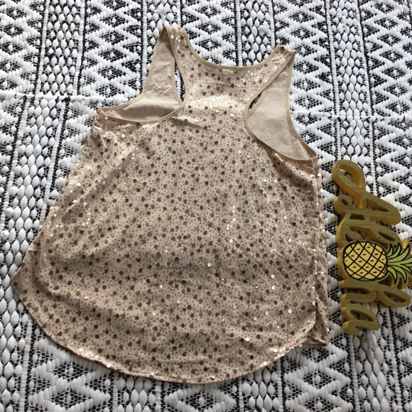 Gold Sequined Razorback Tank Top - Picture 4 of 4